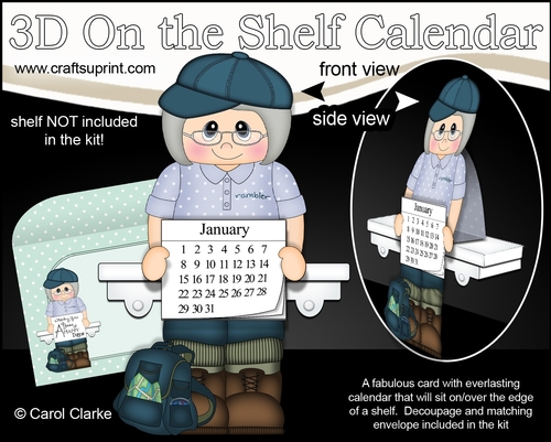 3D On the Shelf Everlasting Calendar Kit - Little Rambler Old Lady Gertrude