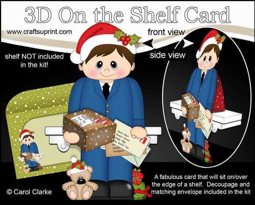 3D On the Shelf Card Kit - Little Christmas Postman