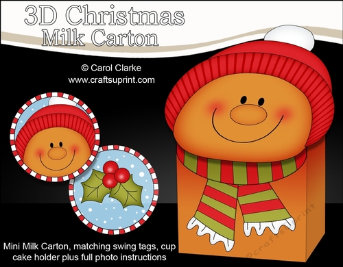 3D Christmas Gingerbread Man Jinge Milk Carton Gift or Treat Box