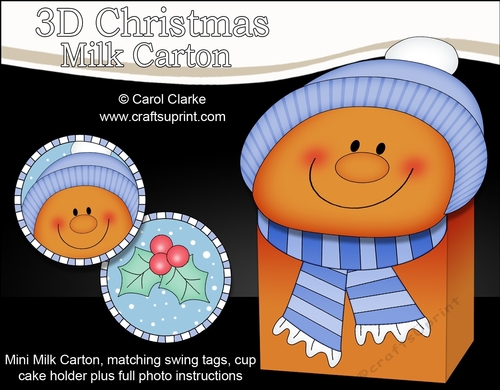 3D Christmas Gingerbread Man Jinge Milk Carton Gift or Treat Box