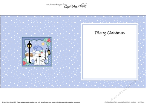 Christmas Snowball Sam goes Carol Singing matching insert square landscape