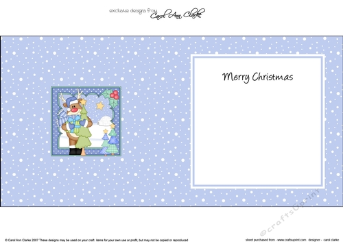 Christmas Rudolph brings home the Christmas Tree insert square landscape