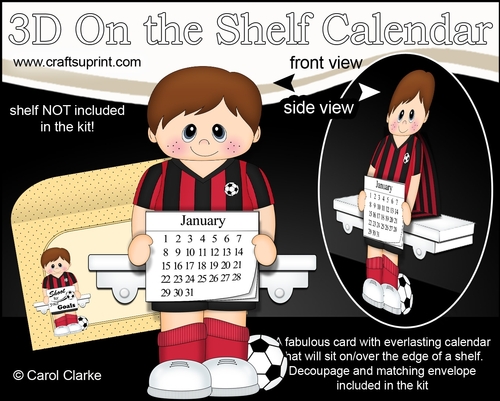 3D On the Shelf Everlasting Calendar Kit - Little Footballer Lavern