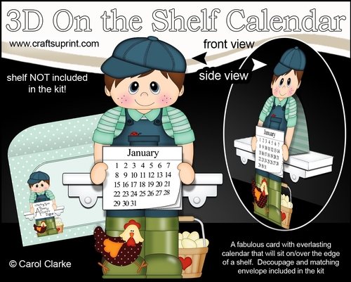 3D On the Shelf Everlasting Calendar Kit - Chicken Farmer Kelvin