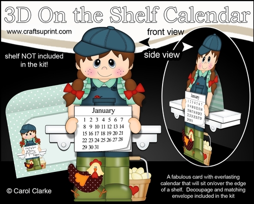 3D On the Shelf Everlasting Calendar Kit - Chicken Farmer Harri