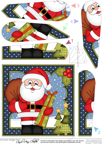 Christmas Santa is delivering Presents Fan Pyramage Topper
