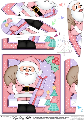 Christmas Santa is delivering Presents Fan Pyramage Topper