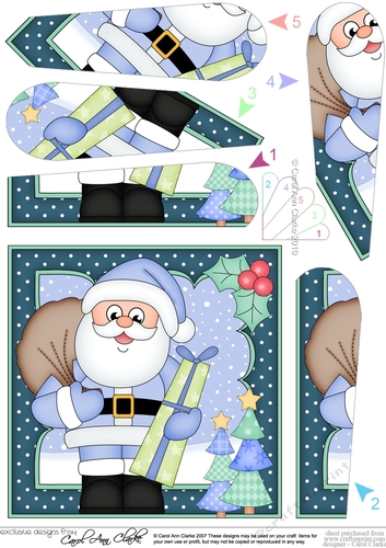 Christmas Santa is delivering Presents Fan Pyramage Topper