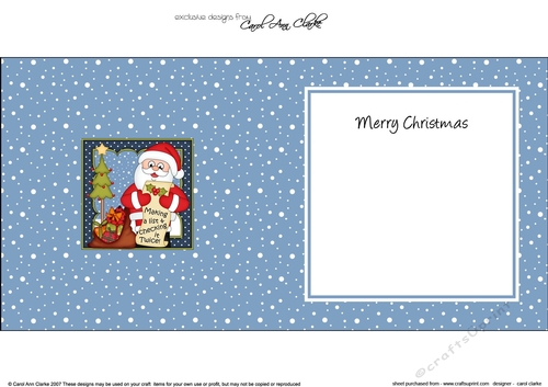 Christmas Santa is Checking His List matching insert square landscape