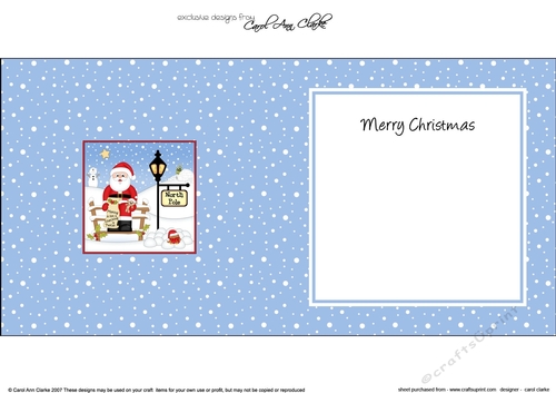 Christmas Santa is Checking his List at the North Pole insert square landscape