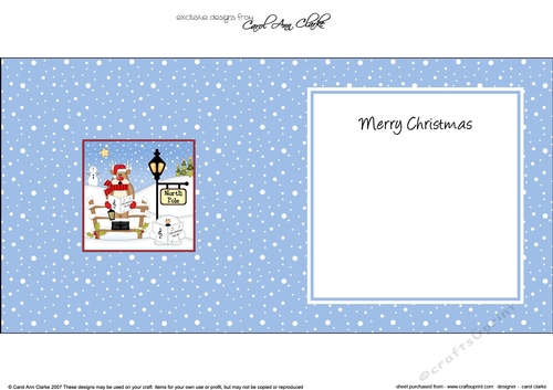 Christmas Rudolph is Carol Singing at the North Pole insert square landscape