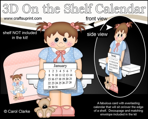 3D On the Shelf Everlasting Calendar Kit - Little Toddler Opal