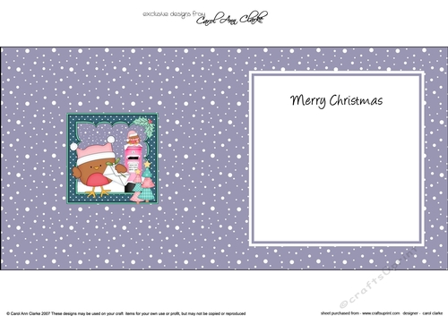Christmas Bobbin Robin Posts a Letter to Santa insert square landscape