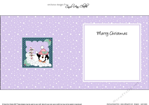 Christmas Pip Penguin has a Snowball Fight insert square landscape