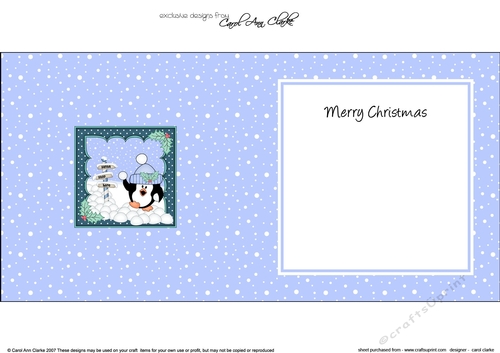 Christmas Pip Penguin has a Snowball Fight insert square landscape
