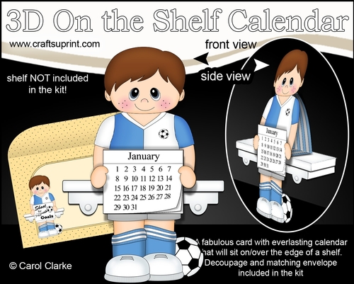 3D On the Shelf Everlasting Calendar Kit - Little Footballer Elliott