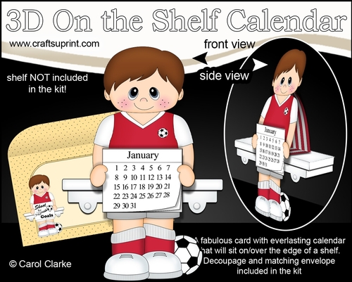 3D On the Shelf Everlasting Calendar Kit - Little Footballer Elbert