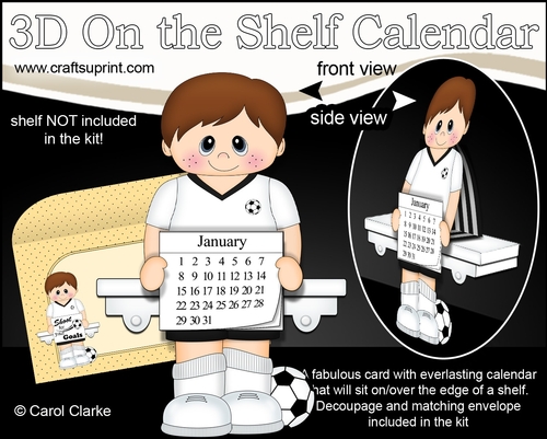 3D On the Shelf Everlasting Calendar Kit - Little Footballer Clifton