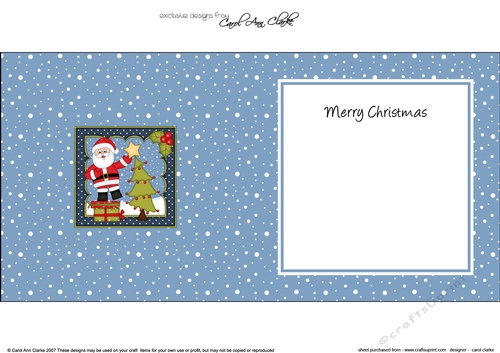 Christmas Santa adds the Star to the Christmas Tree matching insert square landscape