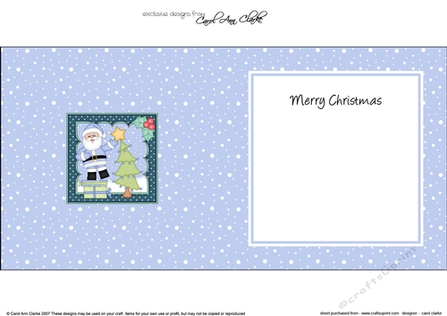 Christmas Santa adds the Star to the Christmas Tree matching insert square landscape