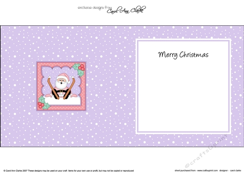 Christmas OOps Santa goes Skiing matching insert square landscape