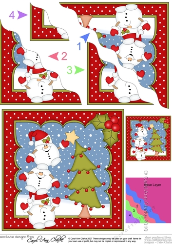 Christmas Snowball Sam & Friends add the Star to the Christmas Tree Wavy Corner Topper