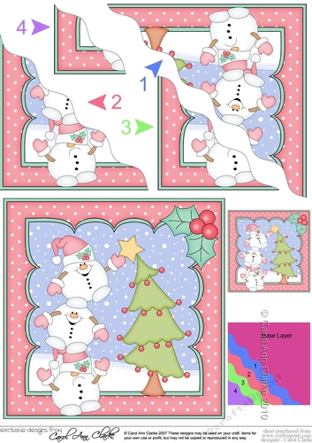 Christmas Snowball Sam & Friends add the Star to the Christmas Tree Wavy Corner Topper