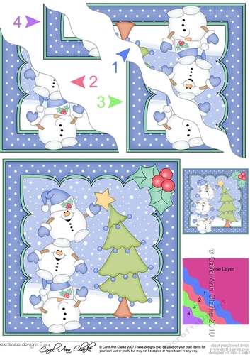 Christmas Snowball Sam & Friends add the Star to the Christmas Tree Wavy Corner Topper
