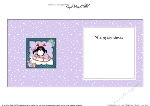 Christmas Pip Penguin goes Sledging insert square landscape