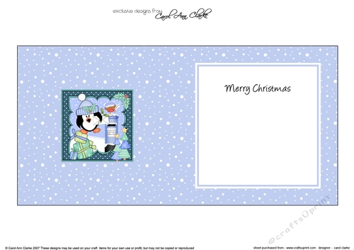 Christmas Pip Penguin has a Christmas Stocking matching insert square landscape