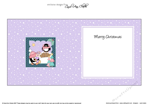 Christmas Pip Penguin has a Christmas Stocking matching insert square landscape