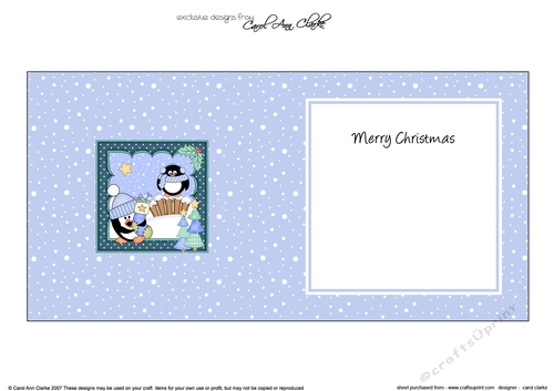 Christmas Pip Penguin has a Christmas Stocking matching insert square landscape