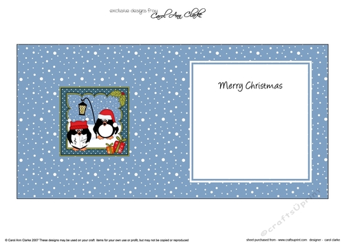 Christmas Pip Penguin & Friend go Carol Singing matching insert square landscape