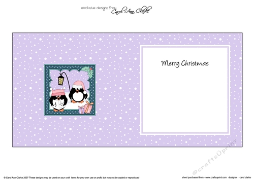 Christmas Pip Penguin & Friend go Carol Singing matching insert square landscape