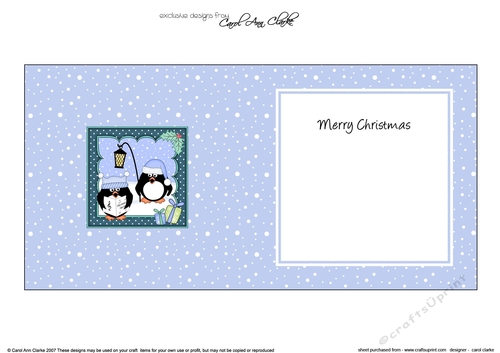 Christmas Pip Penguin & Friend go Carol Singing matching insert square landscape
