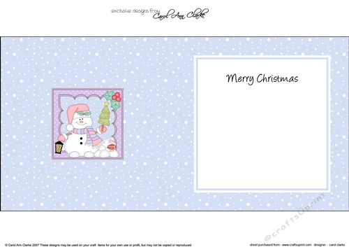 Christmas Snowman Oli has a Christmas Tree matching insert square landscape