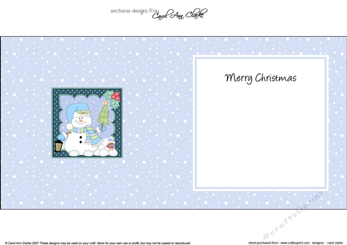 Christmas Snowman Oli has a Christmas Tree matching insert square landscape