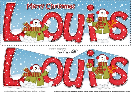 Large DL Merry Christmas LOUIS 3D decoupage 