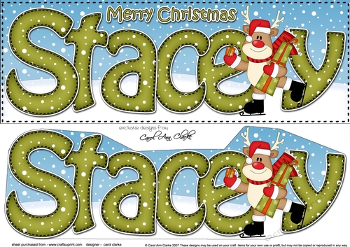 Large DL Merry Christmas STACEY 3D decoupage 