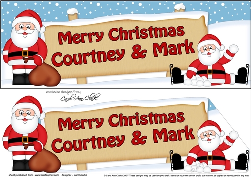 Large DL Merry Christmas COURTNEY & MARK 3D decoupage 