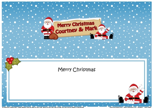 Large DL Merry Christmas COURTNEY & MARK insert