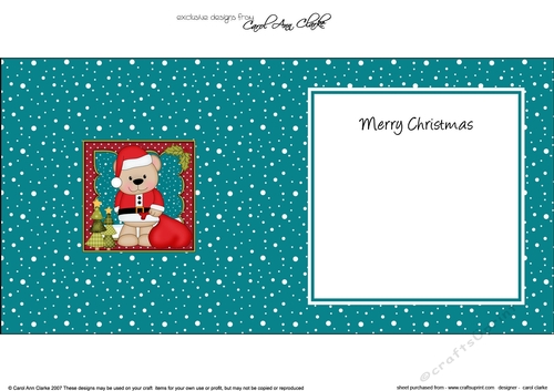 Christmas Livvy Bear has a sack of presents to deliver insert square landscape
