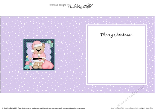 Christmas Livvy Bear has a sack of presents to deliver insert square landscape