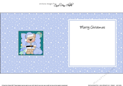 Christmas Livvy Bear has a sack of presents to deliver insert square landscape