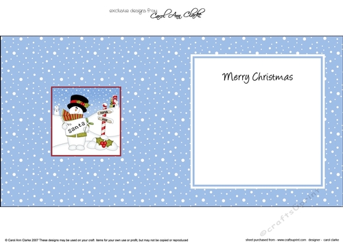 Christmas Snowman Roi has a Letter for Santa at the North Pole insert square landscape