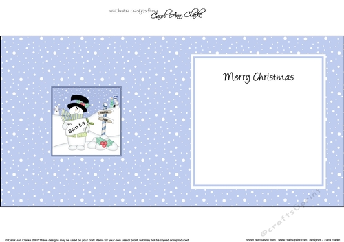 Christmas Snowman Roi has a Letter for Santa at the North Pole insert square landscape