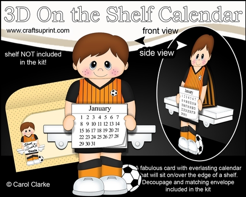 3D On the Shelf Everlasting Calendar Kit - Little Footballer Bobby