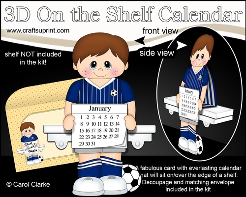 3D On the Shelf Everlasting Calendar Kit - Little Footballer Benny