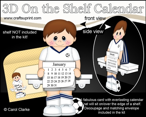 3D On the Shelf Everlasting Calendar Kit - Little Footballer Valentine