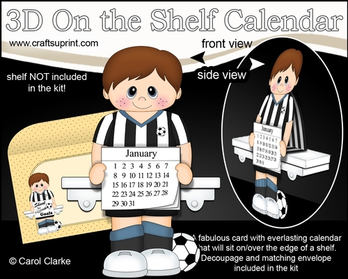 3D On the Shelf Everlasting Calendar Kit - Little Footballer Markus
